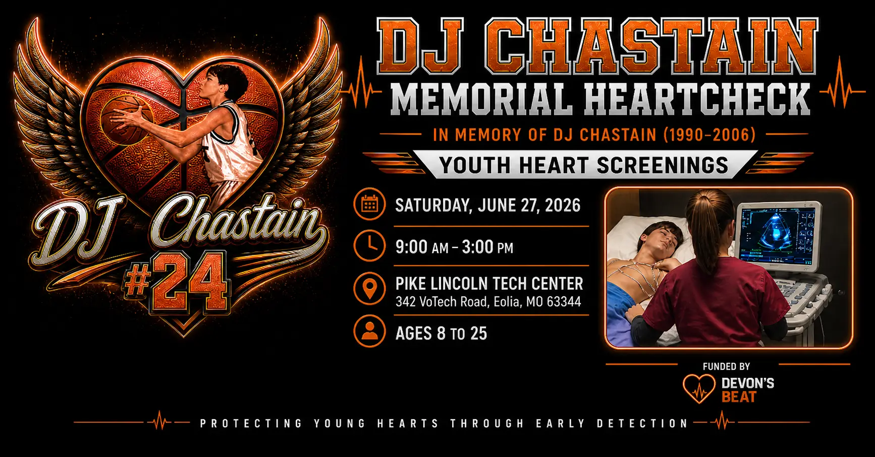 My HeartCheck to Provide Youth Heart Screenings in Eolia, Missouri, in Memory of DJ Chastain